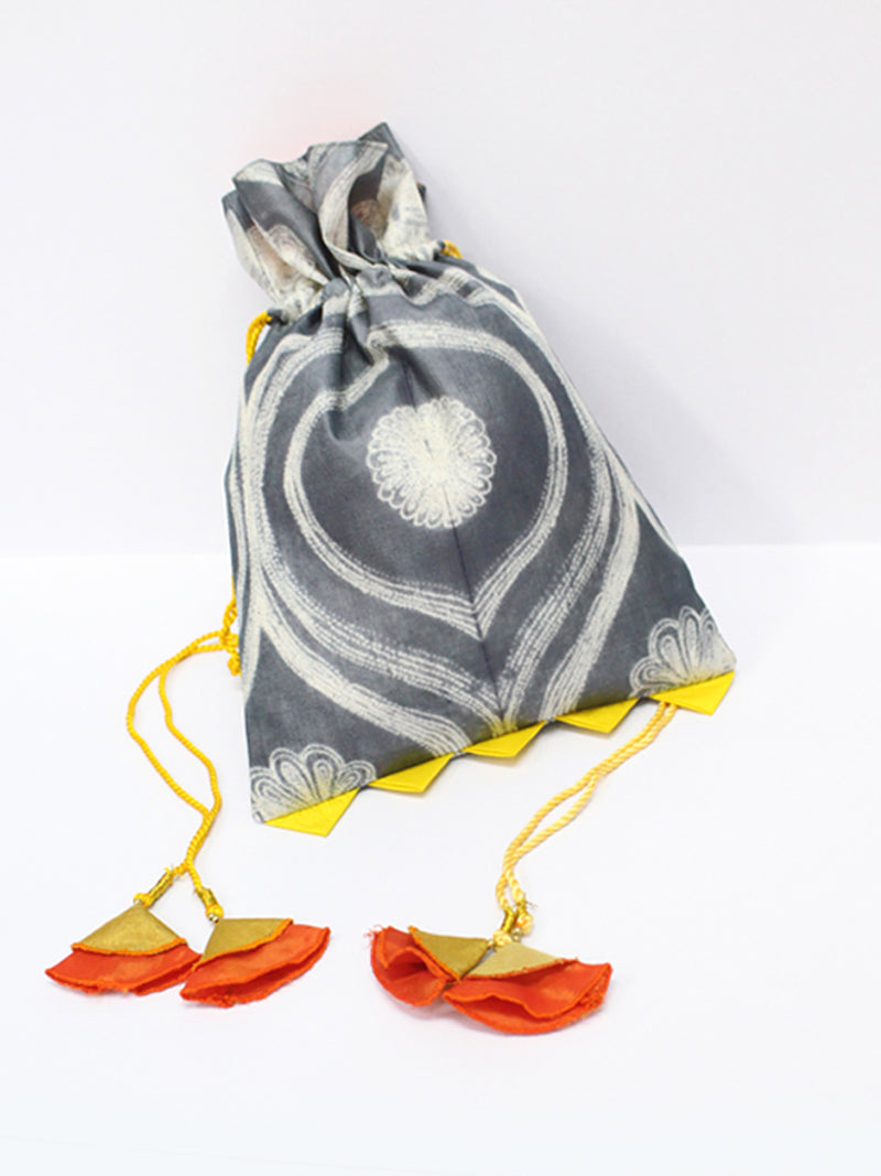 Grey Shibori Potli Bag