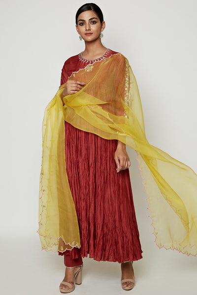 Ekrang Terracotra Marodi Kurta Set