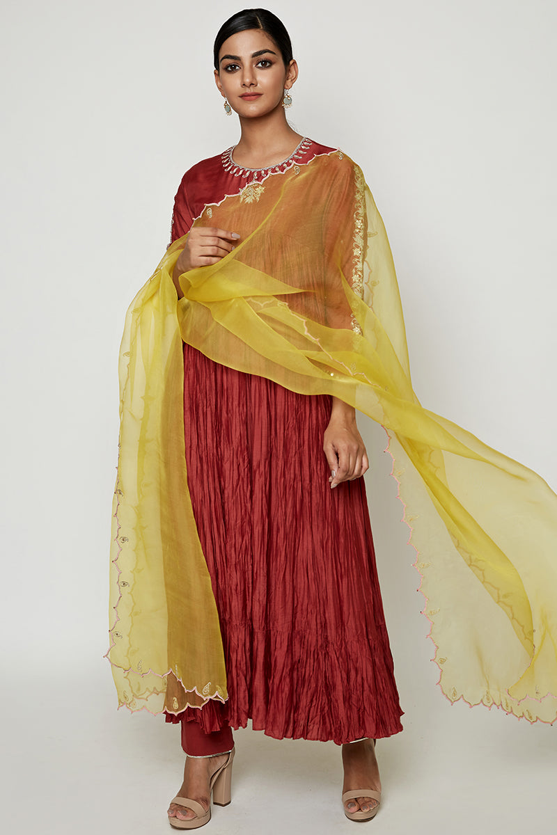 Ekrang Terracotra Marodi Kurta Set