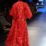 Bagh Applique Embroidered Crop Top With printed Pleated pants and Shibori Jacket