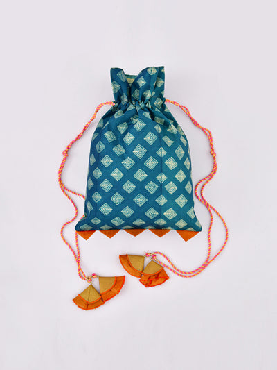 Teal Shibori Bag