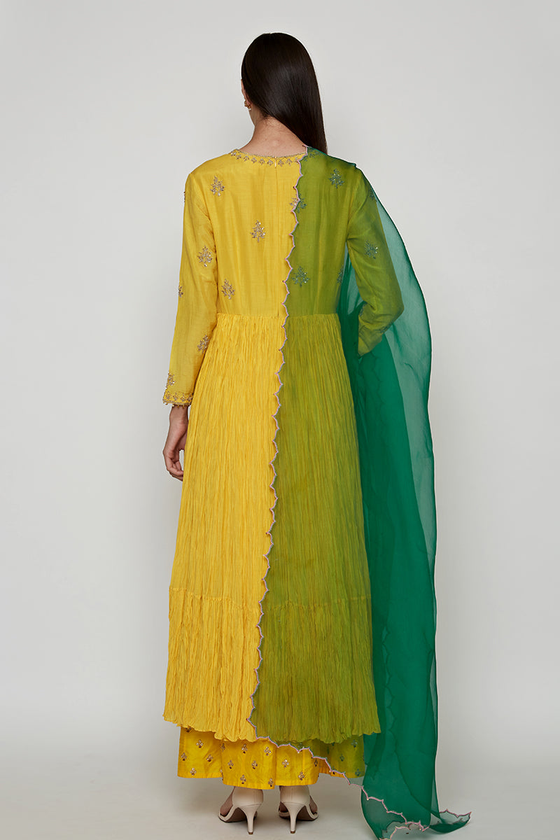 Yellow Marodi Kurta Set