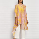 Blush Printed Embroidered Asymmetrical Kurta Set