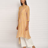 Blush Printed Embroidered Asymmetrical Kurta Set