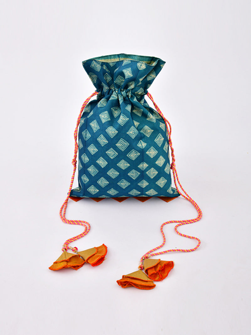 Teal Shibori Bag