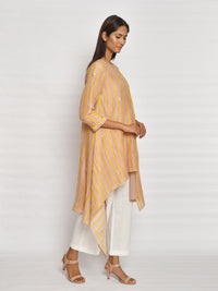 Blush Printed Embroidered Asymmetrical Kurta Set