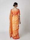 Orange Shibori Chanderi Saree with Embroidered Blouse