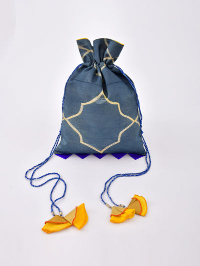 Charcoal Shibori Potli Bag