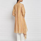 Blush Printed Embroidered Asymmetrical Kurta Set