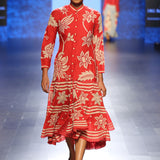 Dia Mirza In Our Bagh Applique Crimson Dress