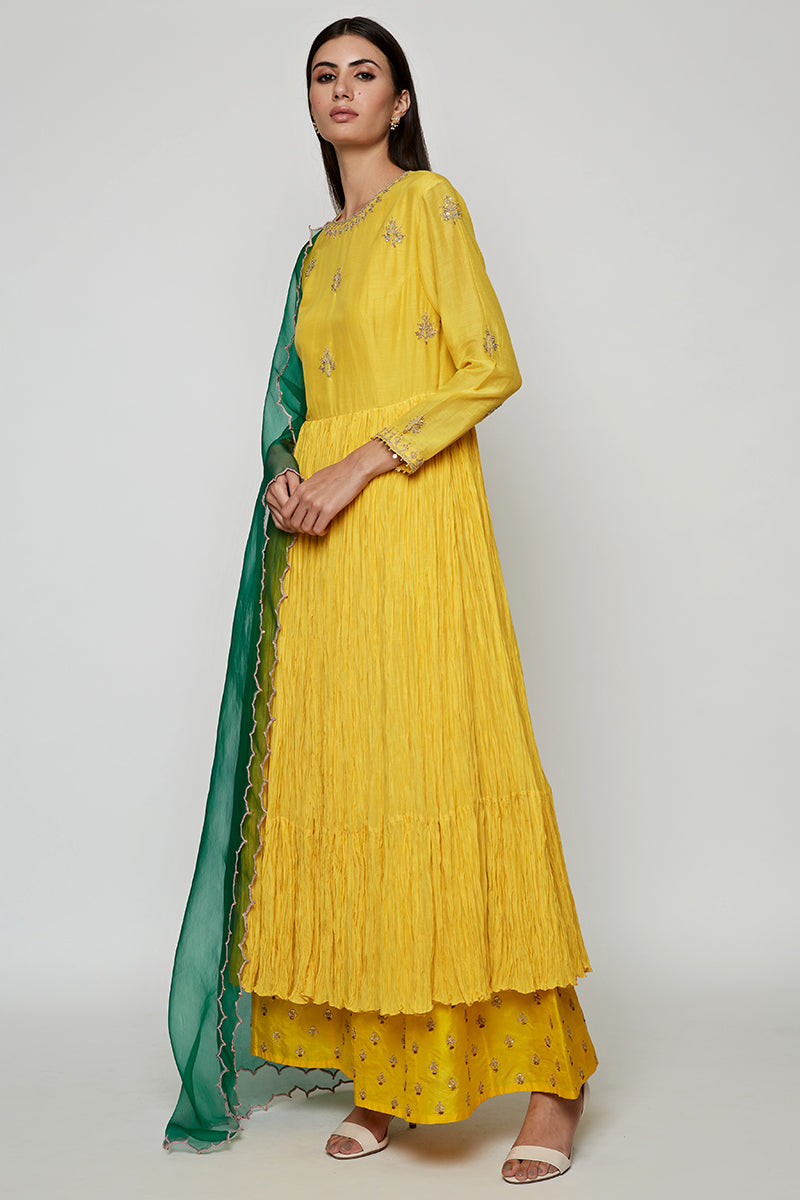 Yellow Marodi Kurta Set