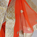Tangerine Gota Patti Saree