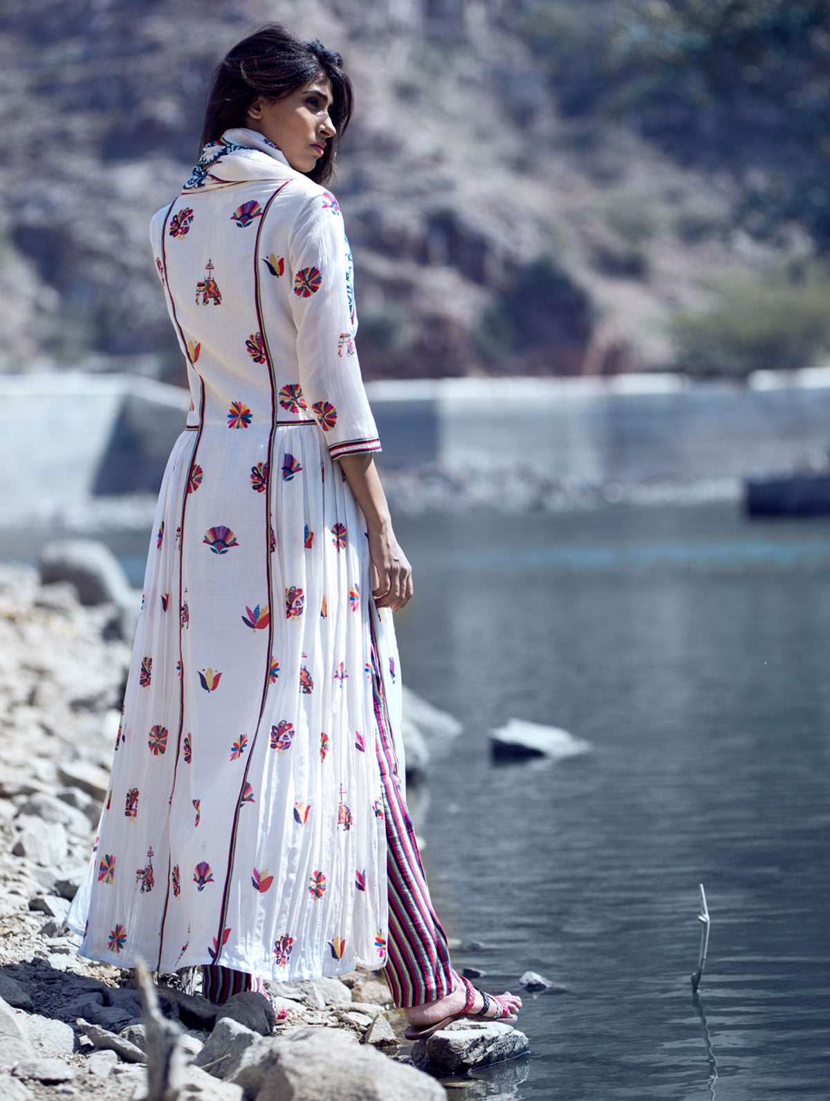 Love For Stripes Printed Motif Kurta