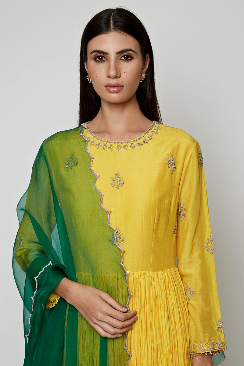 Yellow Marodi Kurta Set