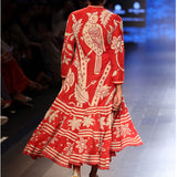 Dia Mirza In Our Bagh Applique Crimson Dress