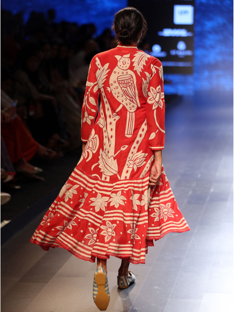 Dia Mirza in our Bagh Applique Crimson Dress