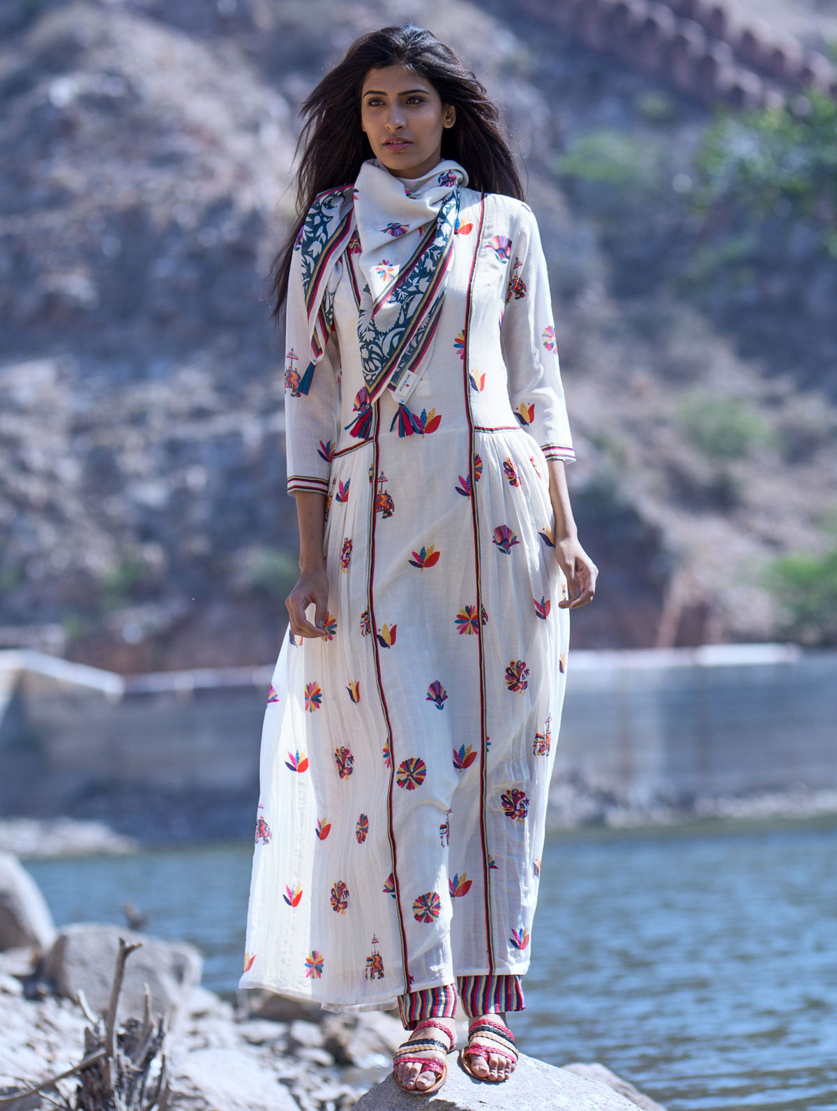 Love For Stripes Printed Motif Kurta
