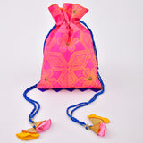 Raspberry Shibori Potli Bag
