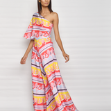 In Bloom Diagonal Print Jumpsuit