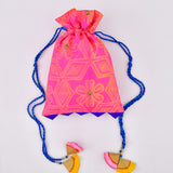 Raspberry Shibori Potli Bag