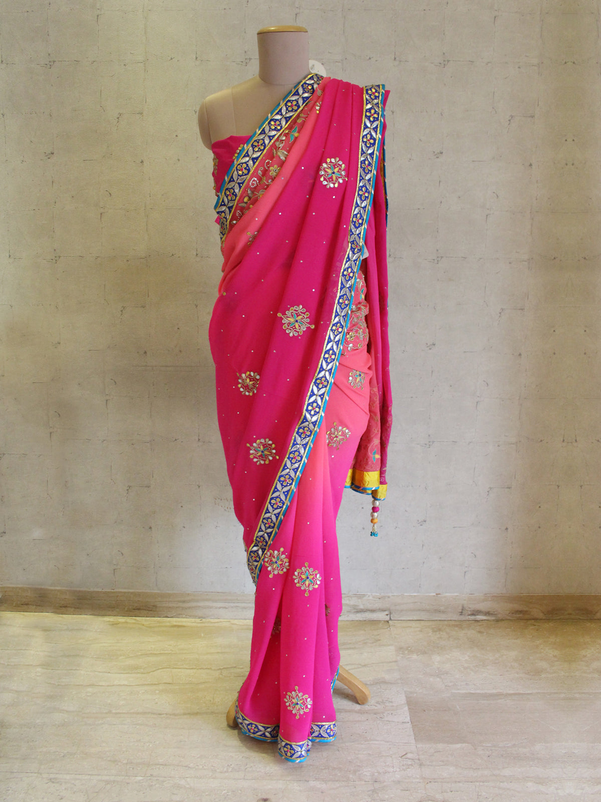 Pink Shades Gota Saree