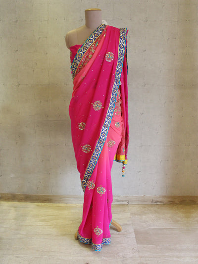 Pink Shades Gota Saree