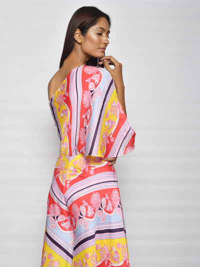 In Bloom Diagonal Print Jumpsuit