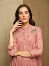 Rose Blush Tiered Embroidered Tunic Dress