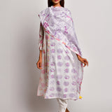 Bloom Purple Jaal Chanderi Dupatta