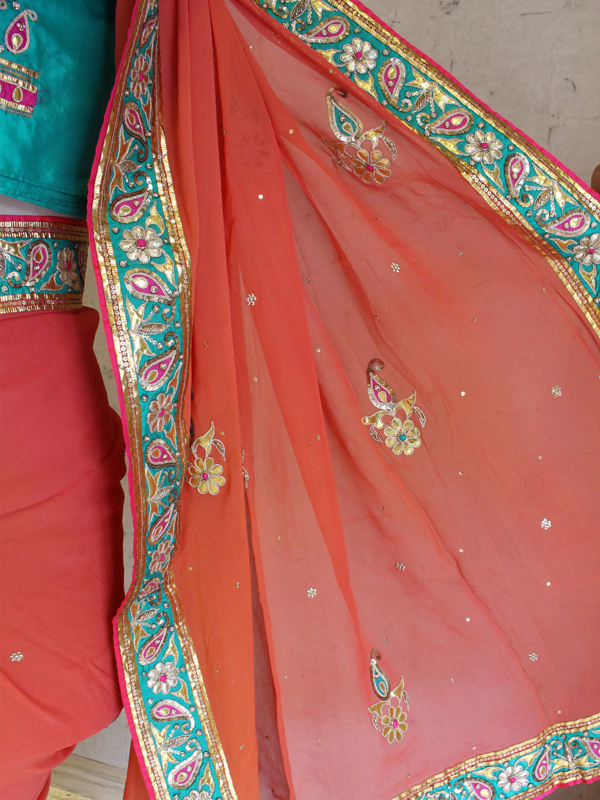 Pink Shades Gota Saree