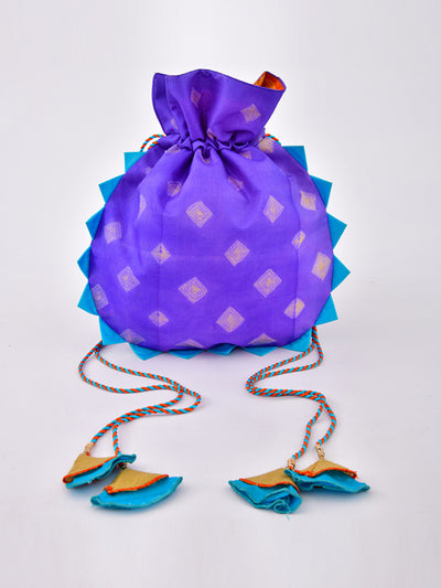 Purple Shibori Potli Bag