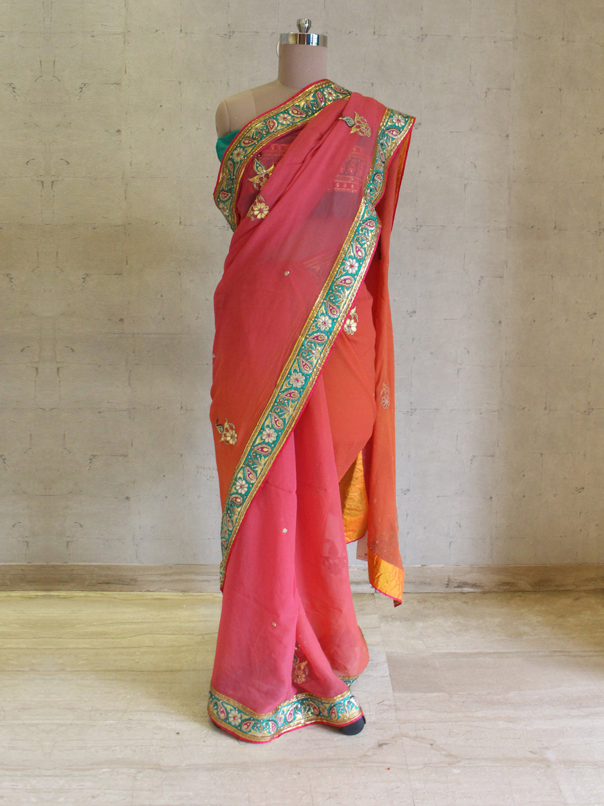 Pink Shades Gota Saree