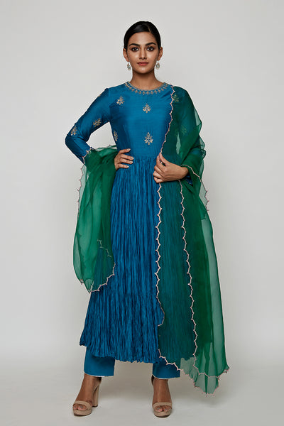 Ekrang Blue Marodi Kurta Set