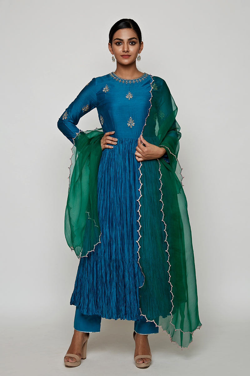 Ekrang Blue Marodi Kurta Set