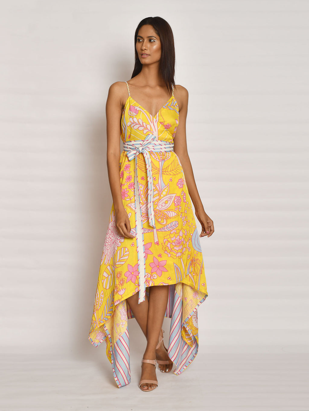 In Bloom Yellow High Low Dress