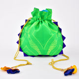 Green Shibori Potli Bag