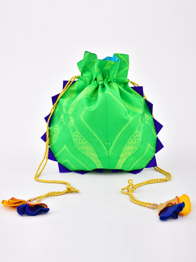 Green Shibori Potli Bag