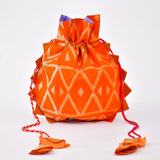 Tangerine Shibori Potli Bag