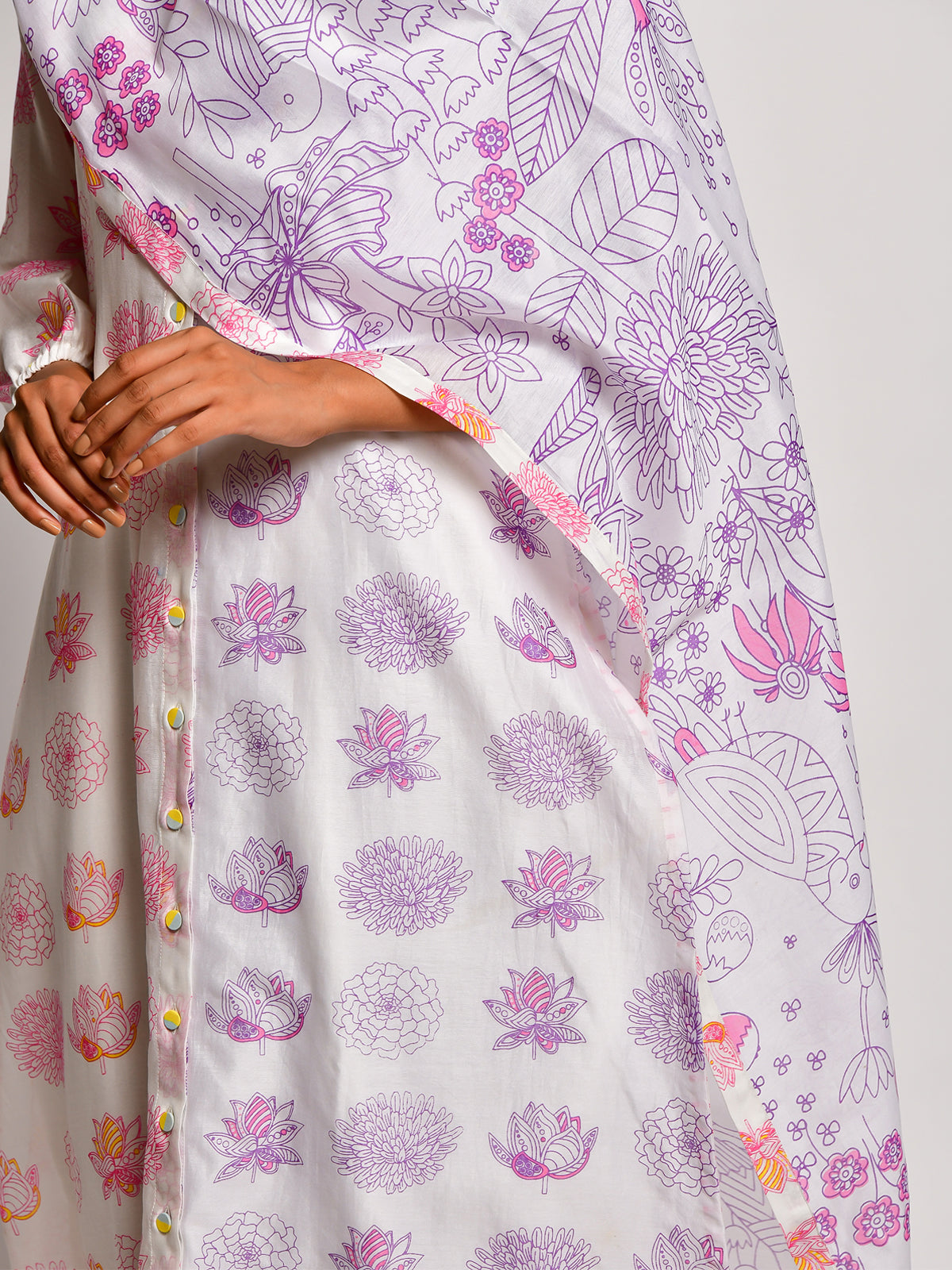 Bloom Purple Jaal Chanderi Dupatta