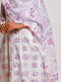 Bloom Purple Jaal Chanderi Dupatta