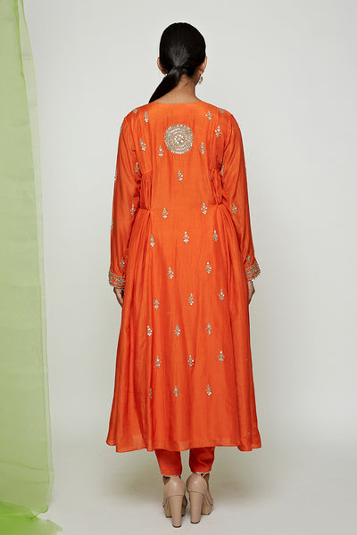 Ekrang Orange Marodi Kurta Set