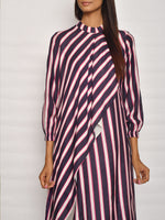 In Bloom Navy Stripe Drape Tunic - Swati Vijaivargie