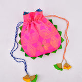 Pink Shibori Potli Bag
