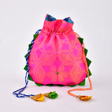 Pink Shibori Potli Bag