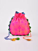 Pink Shibori Potli Bag