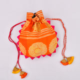 Orange Shibori Potli Bag