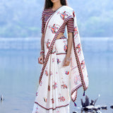 Shilpa Shetty In Our Love For Stripes Crop Top And Printed Saree