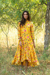 Kamal Zaal Flared Yellow Boho Dress