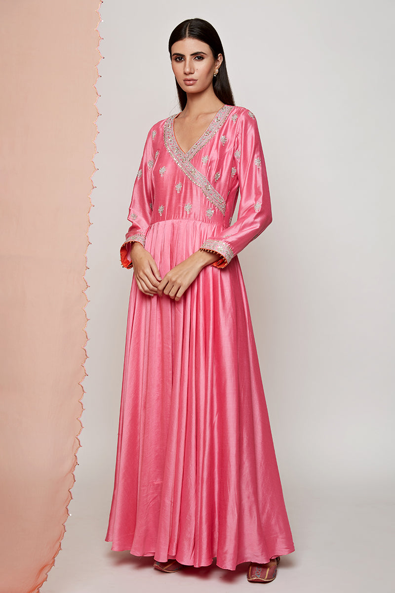 Pink Angrakha Marodi Dress