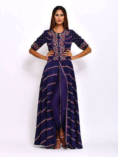 Moriya Embroidered Kurta With Dhoti Pants